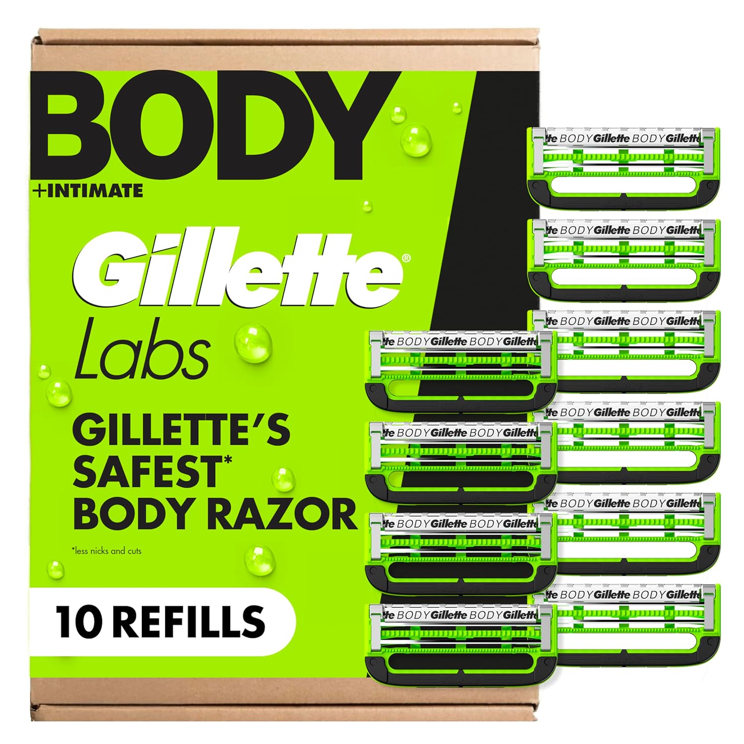 Gillette Labs Razor Blades for Men - Anti-ingrown 10 Refills