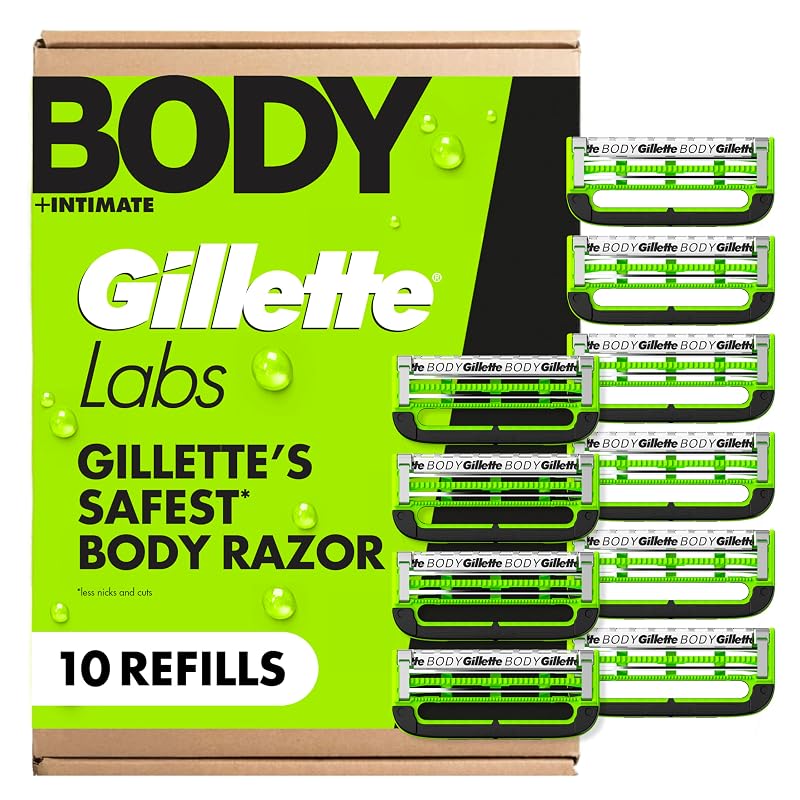 Cartuchos e Refis para Aparelho de Barbear Corporal e Íntimo Gillette Labs, 10 unidades
