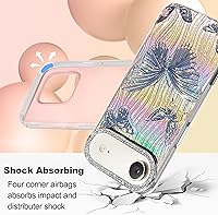 Vista 519 de I-MGAE-IN-AR - Funda diseñada para iPhone 12 y 12 Pro, diseño de mariposa plateada brillante, funda protectora de poliuretano termoplástico, suave