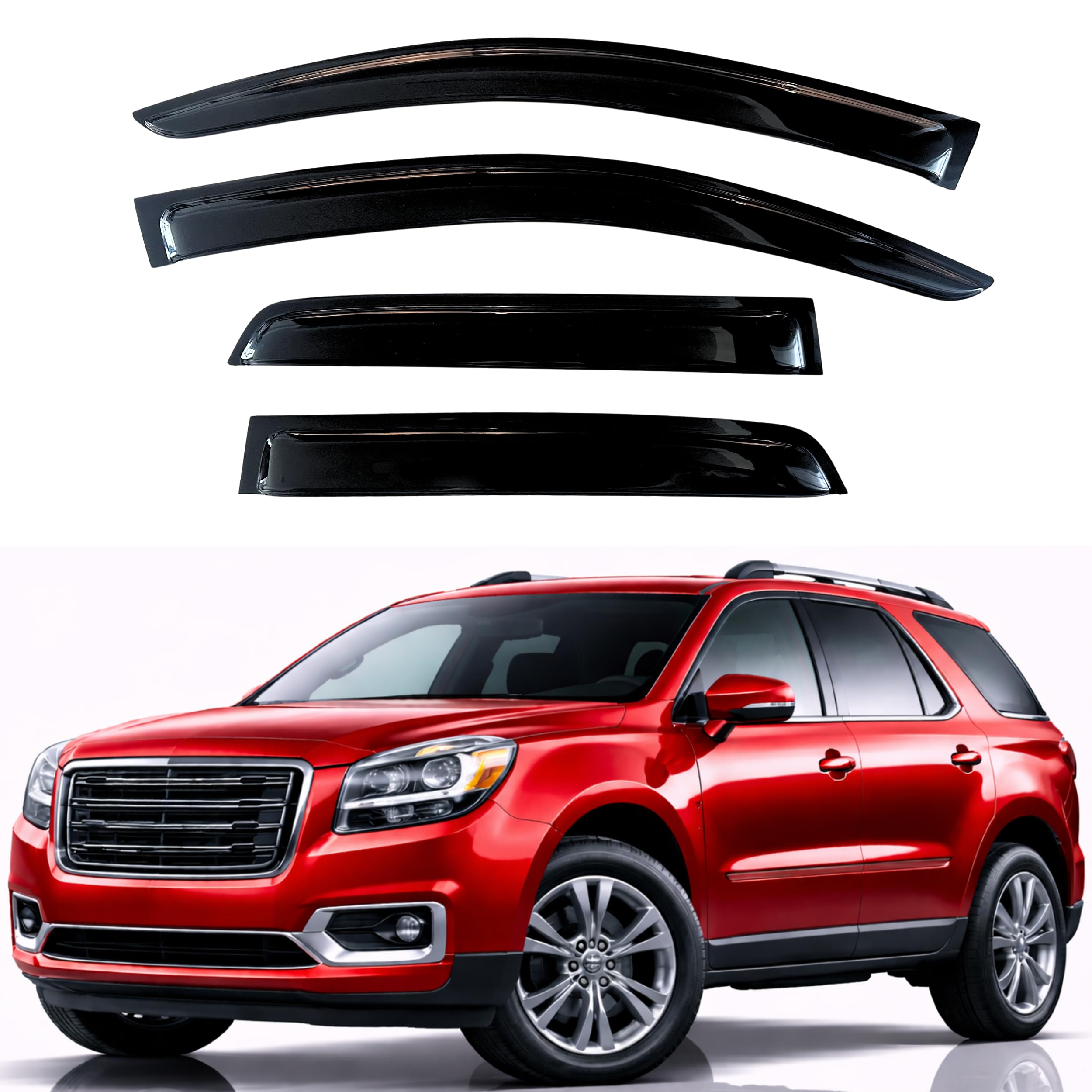 KPY Rain Guards Fit for 2007-2016 GMC Acadia, Out-Channel Window Visors Vent Wind Deflectors 4PC, Car Accessories for 2017-2020 GMC Acadia Limited, 2007-2010 Saturn Outlook