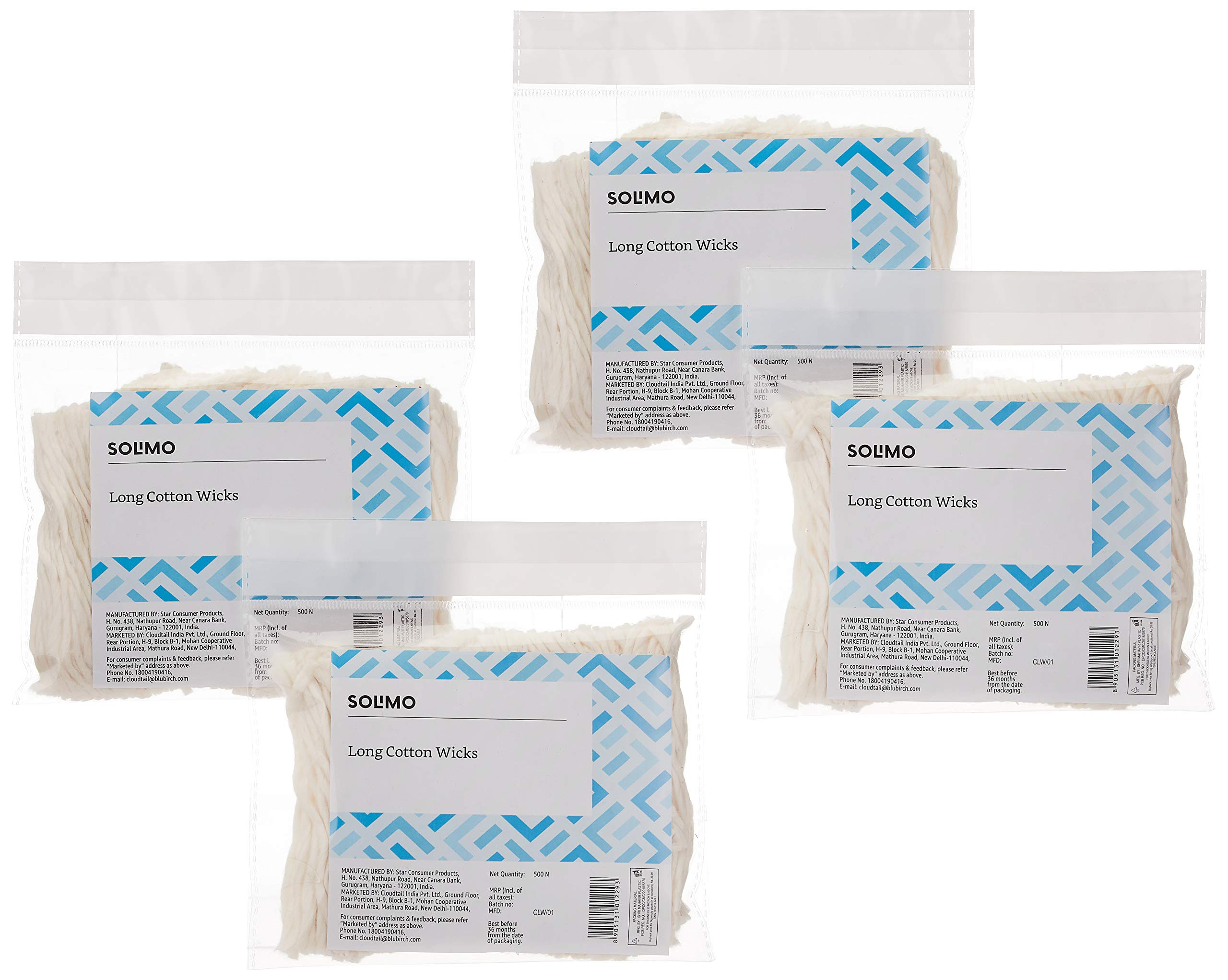 Amazon Brand - Solimo Cotton Long Wicks | 2000 Wicks | 500 Pieces X 4 Packs |Made From 100% Cotton | Ideal For Puja And Prayers (B08KFTL5L4) Amazon Price History, Amazon Price Tracker