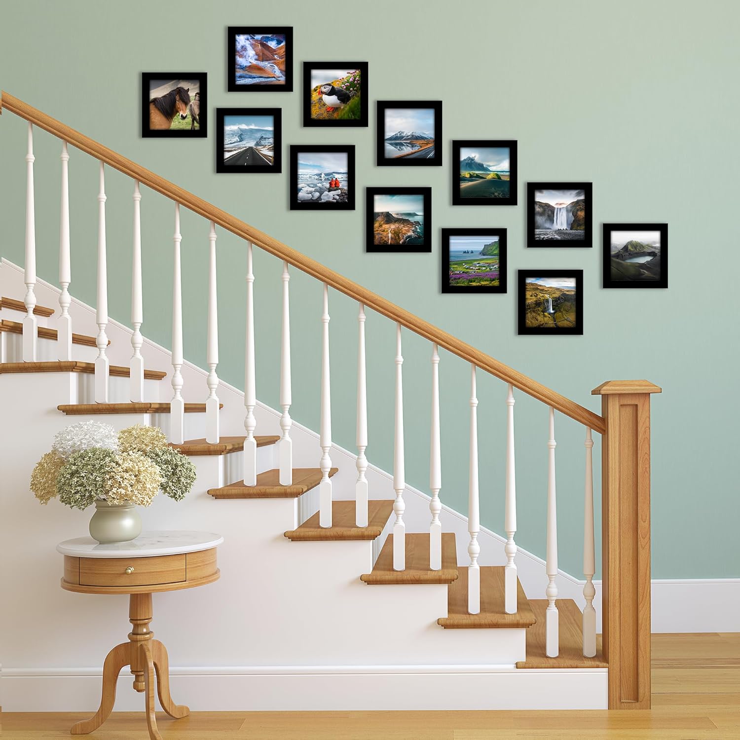 Americanflat 5x5 Picture Frame with Polished Plexiglass - Set of 12 - Signature Collection - Picture Frames with Engineered Wood - Square Frame for Tabletop and Wall Display - Black