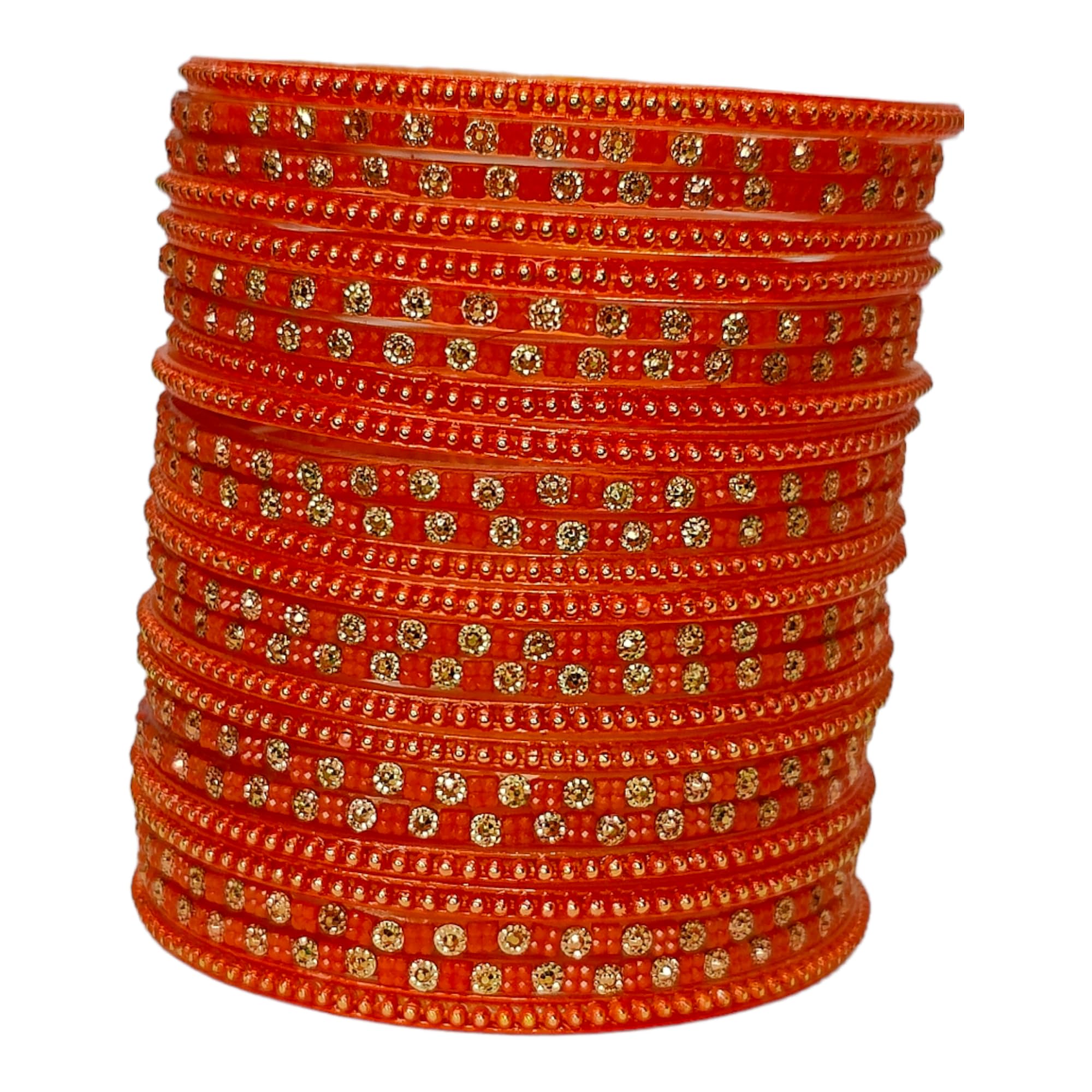 Lyychee glass bangles kundan studeed bangles combination with Matching ball chain bangles Orange in colour for women & girls size (2.6) (B0CC5JQ47L) Amazon Price History, Amazon Price Tracker