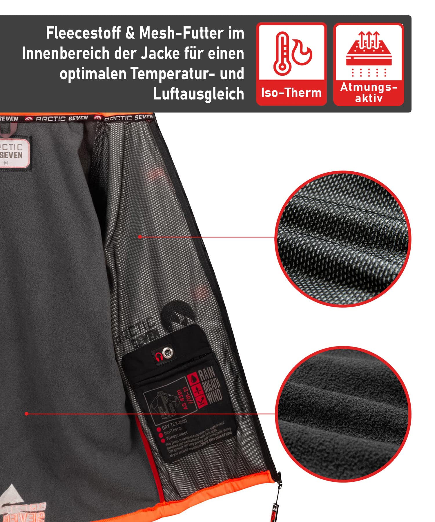 Herren Softshell Jacke Funktionsjacke Outdoor Regenjacke Atmungsaktiv Fleece Innenfutter AS301