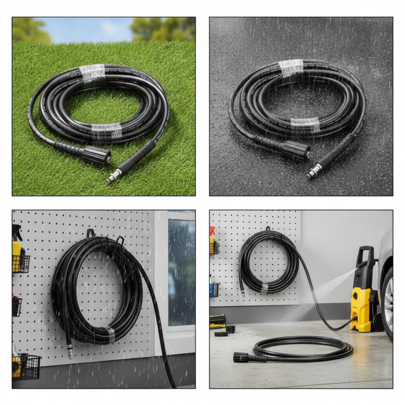 predolo para Hidrolimpiadora de Alta Presión Tubo de Lavadora de Presión Tubo de Limpieza Construcción Poliéster y PVC con Malla de Acero Adecuada para, size to 2