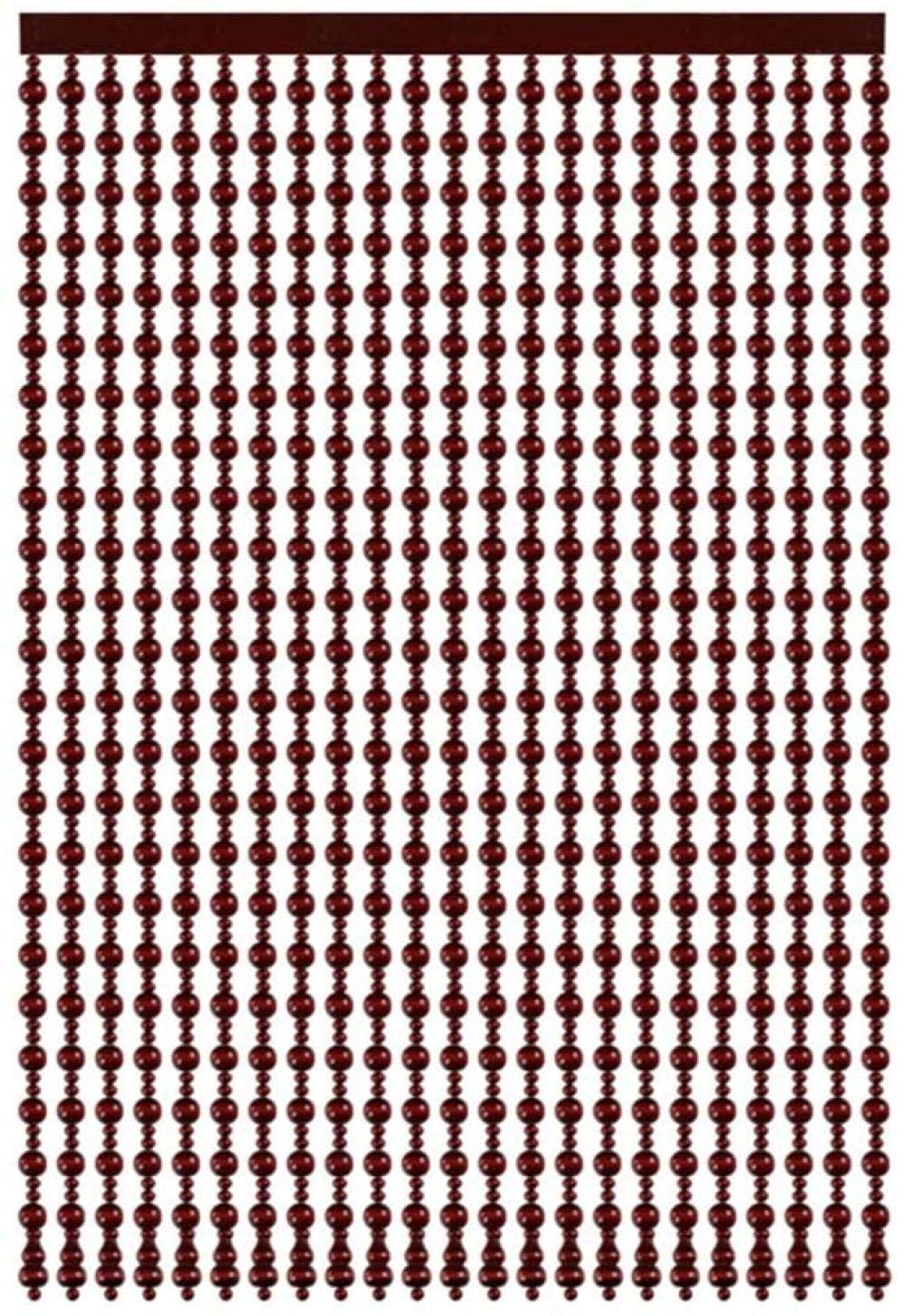 Beaded Curtain Door Curtains Solid Wood Entrance Decoration Cut Off Curtain Hang Free, Multiple Sizes, Customizable-70x81cm-21 roots_Red