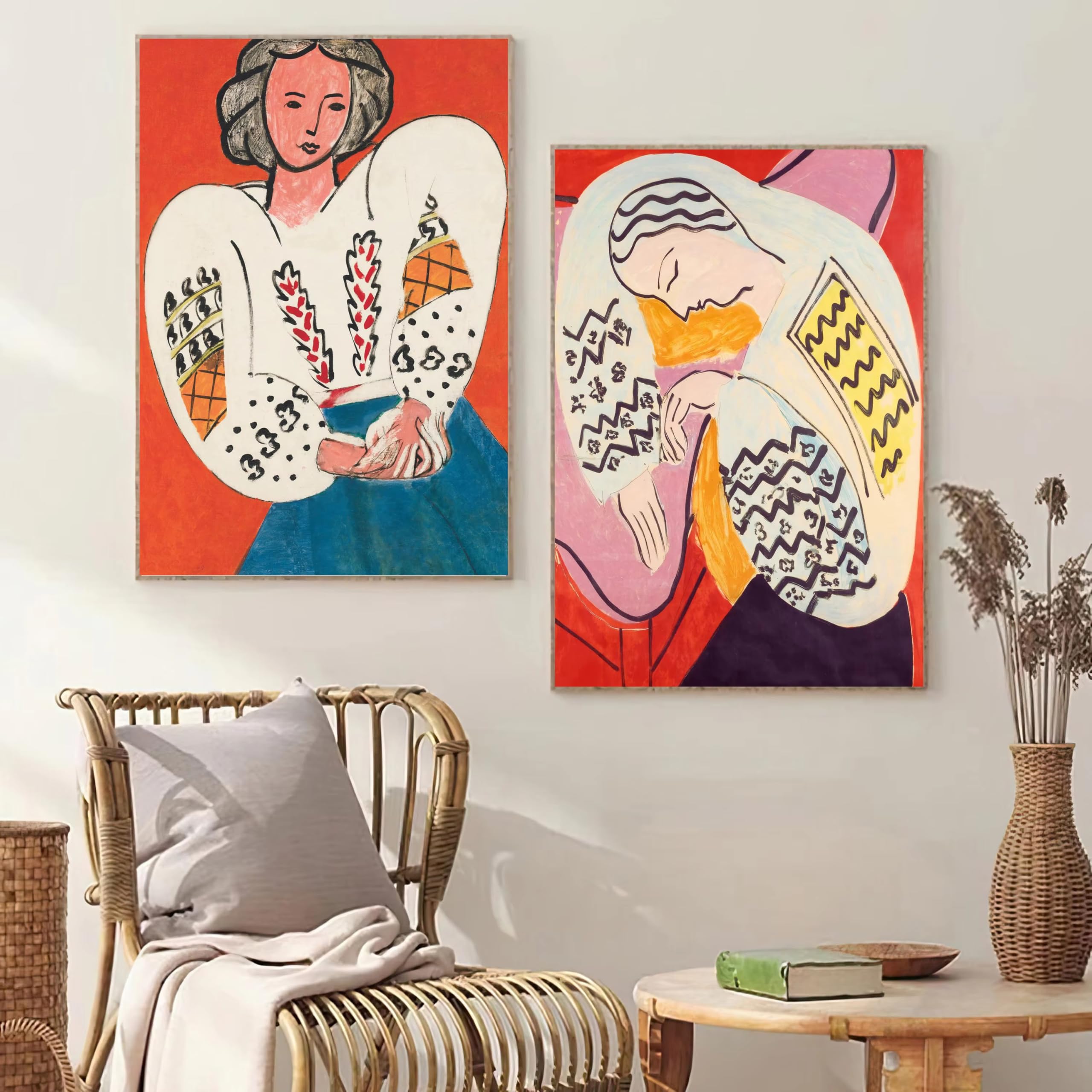 IHHGNB Retro Abstract Henri Matisse Female Portrait Art Posters Prints Canvas Painting Wall Art Picture Living Room Home Decor(50x70cm(20x28in) x2/No frame)