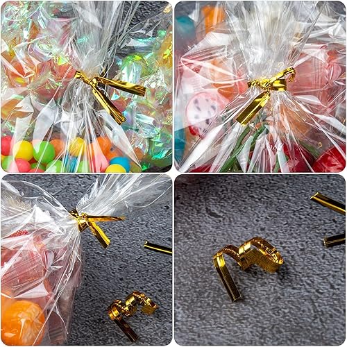 Miniatura 8 de Zcintert Bolsas transparentes de celofán para golosinas 100 unidades 59 x 78 pulgadas bolsas de regalo de plástico para dulces recuerdos de fiesta