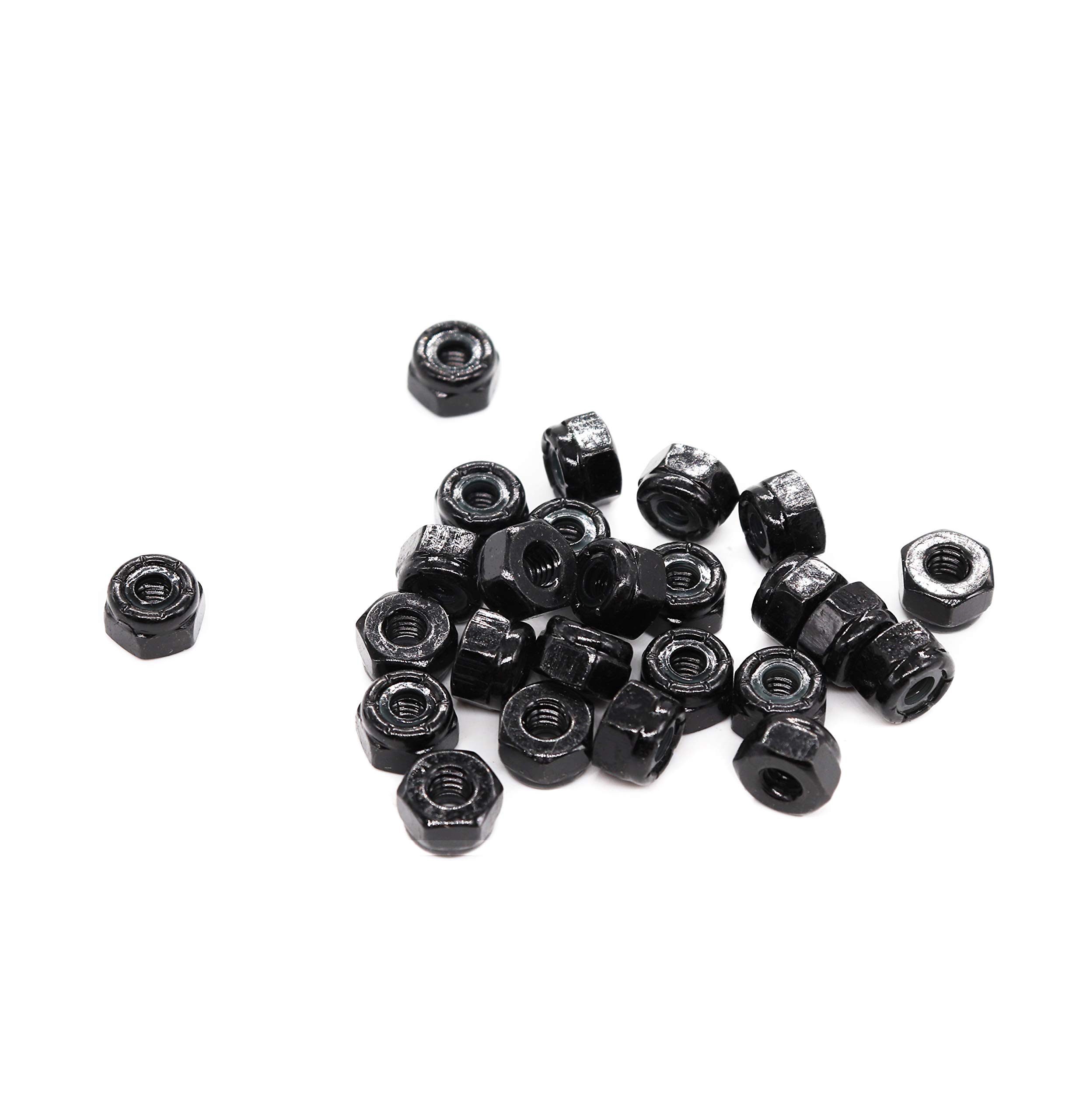 binifiMux 100pcs Black 4-40 Nylon Inserted Lock Nuts Self Locking Nuts