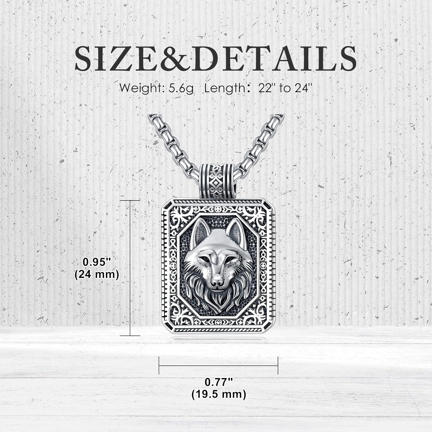 PELOVNY Lion Necklace 925 Sterling Silver Eagles Chain Wolf Pendant Leo Necklace Lion Jewelry Anniversary Birthday Gifts for Men Women - Image 6