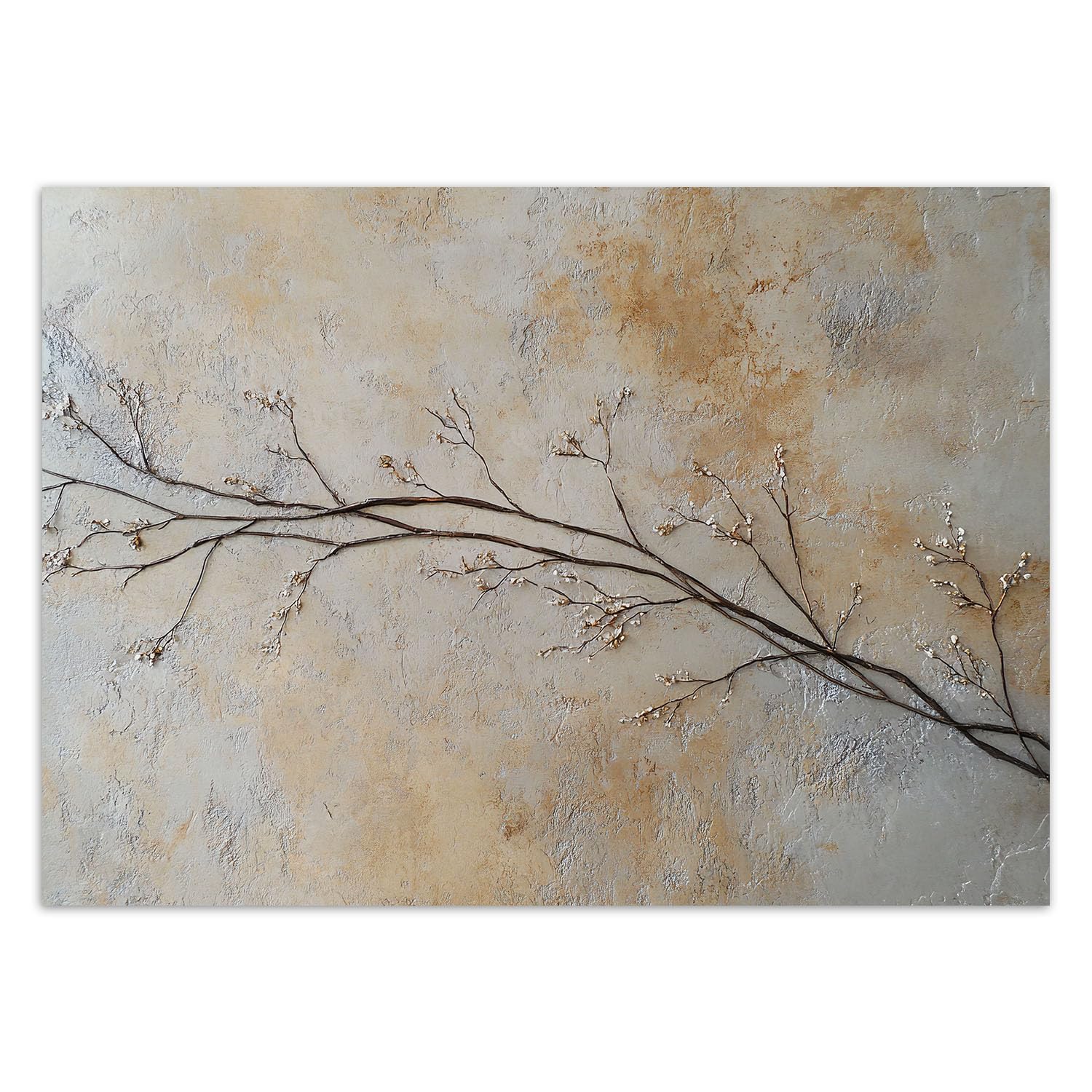 Feeby Papier peint mural - Papier peint 3d - Tableau - Branche fleurs bourgeons - 400x280 cm Decoration murale - Tapisserie murales papier peint - Ville - deco murale - papier peint intissé
