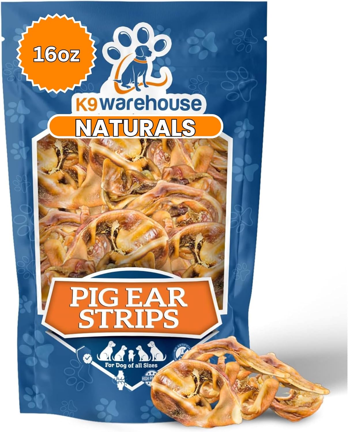 K9warehouse Pig Ears for Dogs Premium Grade A Thick Cut Pig Ear