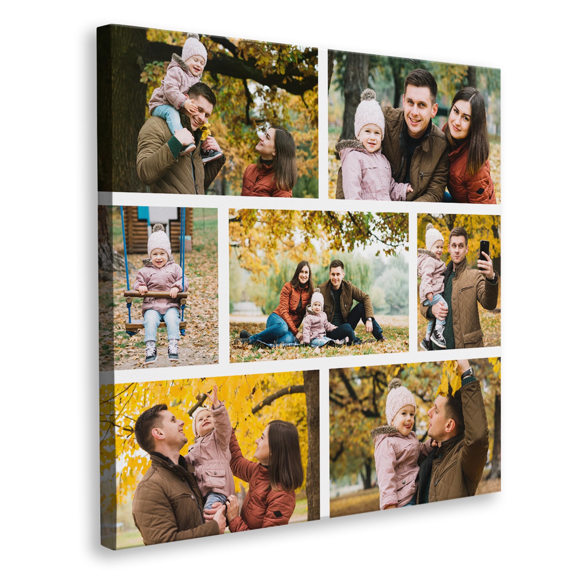 Print Maniacs Square 7 Photo Personalised Valentines Gifts: Canvas For Him & Her, Customise With Photo