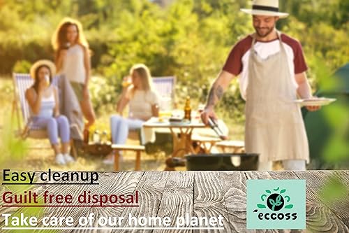 Miniatura 5 de Platos biodegradables 100 % compostables, naturales, ecológicos, desechables, platos de postre para fiestas, 125 por paquete (7 pulgadas)