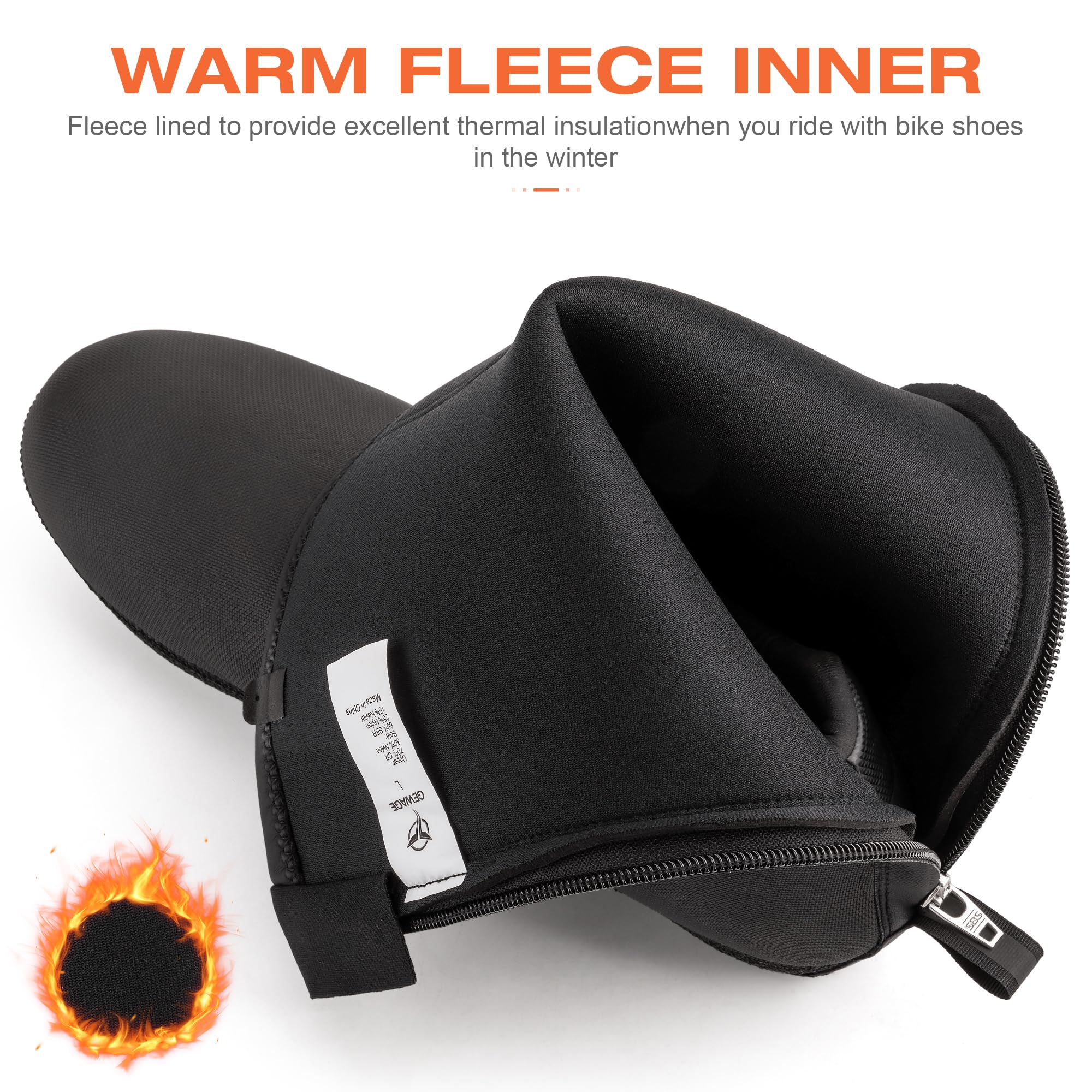 GEWAGEA Sovrascarpe Termiche Impermeabili per Bici Inverno | Hydrotec Neoprene 4 mm con Suola Kevlar, Antivento e Idrorepellente, Riflettenti | Sovrascarpe Bici S–XL
