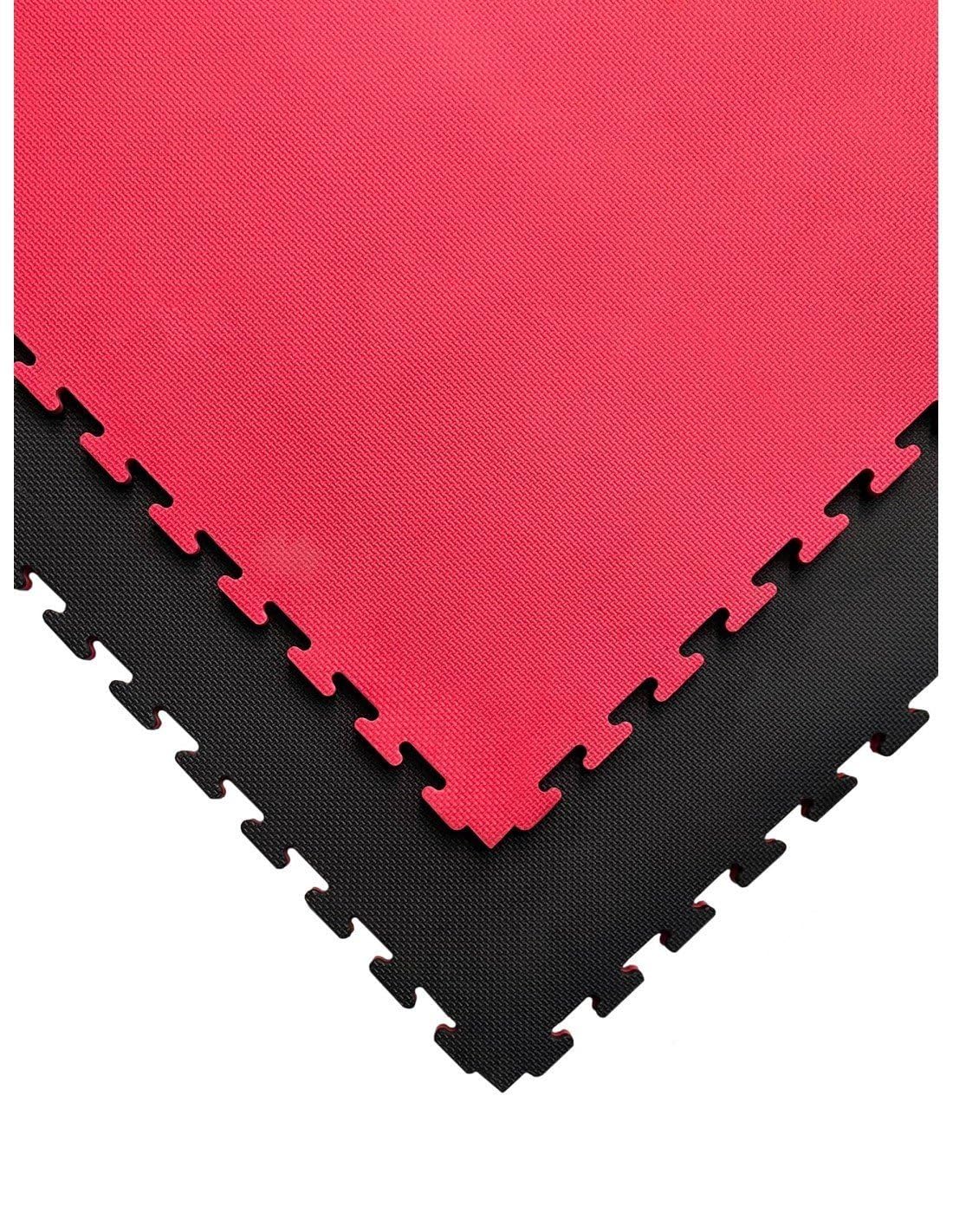 JARDIN202 - Tatami Puzzle | Lote x5 loseta - Rojo/​Negro | Esterilla Reversible Antideslizante | Artes Marciales, Judo | Espesor: 25mm -