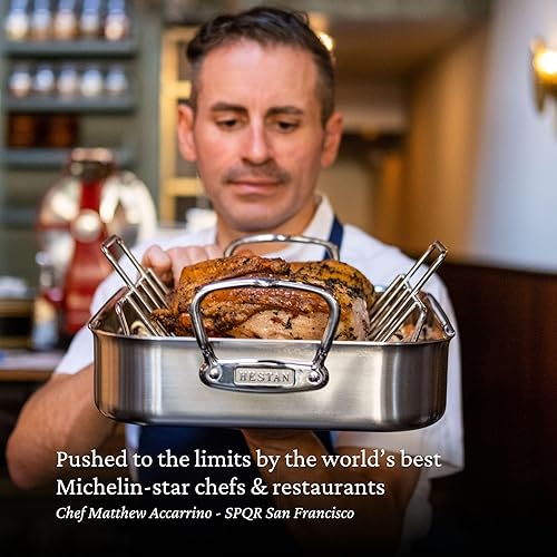 Vista 35 de Hestan Provisiones: inserto de pasta de acero inoxidable de 8 cuartos de galón