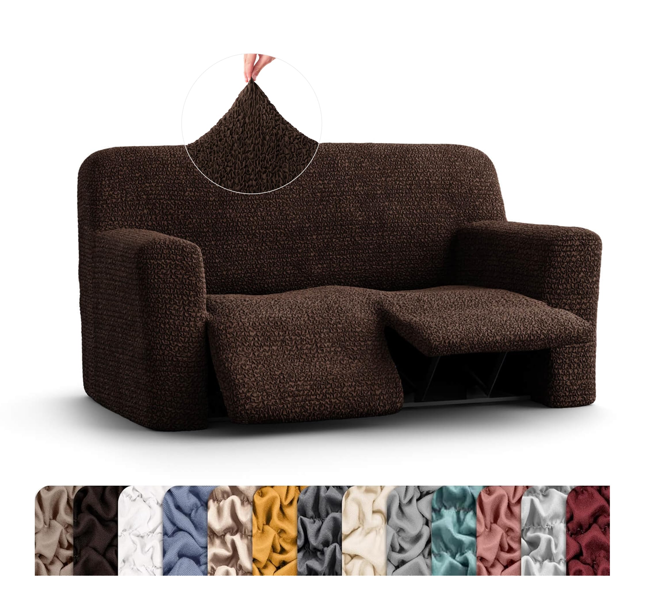 PAULATO BY GA.I.CO. Recliner Cover – Soft Form-Fit Slipcover – Stretch 1-Piece Reclining Furniture Protector – Machine Washable Hypoallergenic Fabric