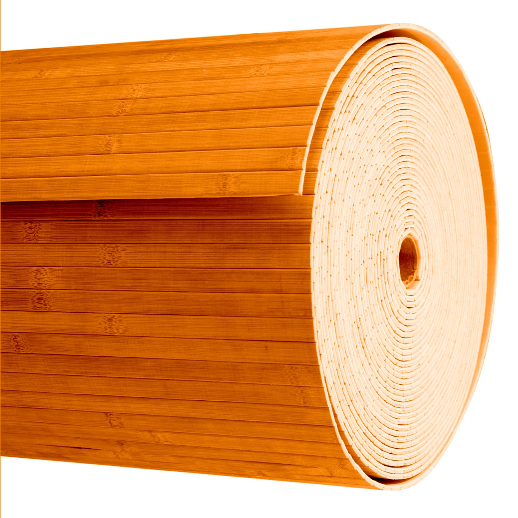Russo Tessuti Tappeto Passatoia Runner In Legno Bamboo Ricamato Antiscivolo - 50x340 Cm - Arancione