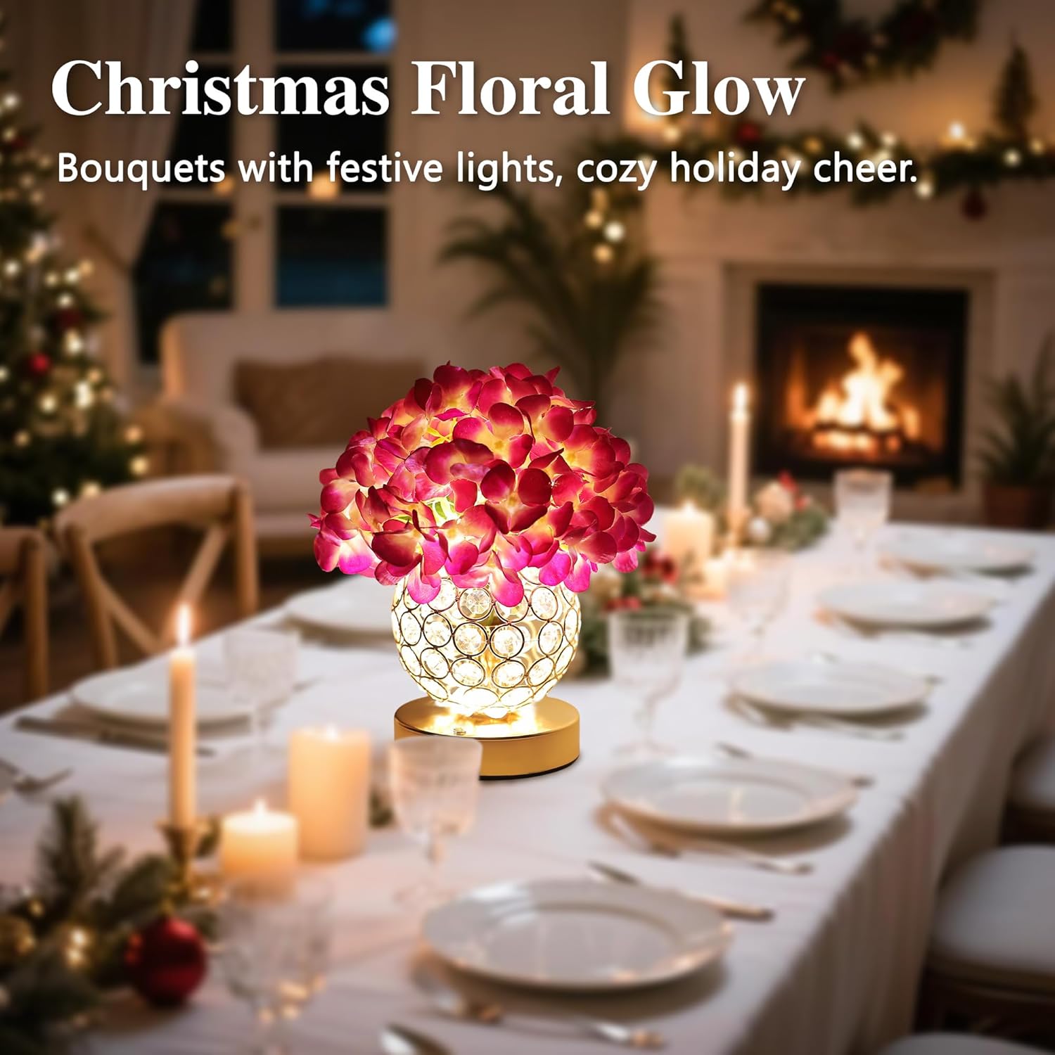 Artificial Hydrangea Flower Lamp with Remote Control, Hydrangea Flower 3 Color Dimmable Night Light Gifts for Women Mom Wife Friend Birthday Christmas, Bedroom Coffee Shop Store Living Room Decor - Image 8