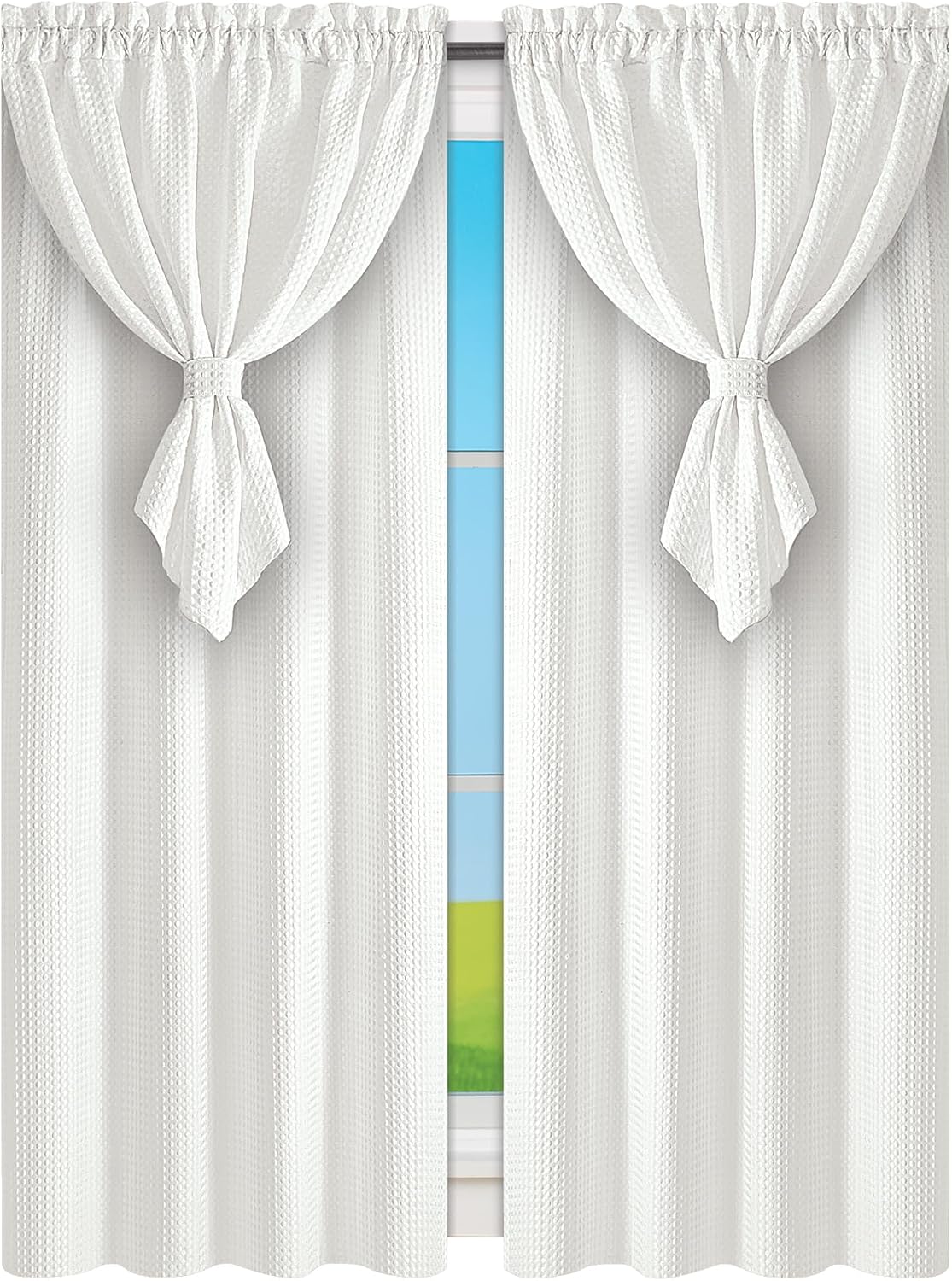 Collections Etc Allegra Curtain Panel with Attached Valance