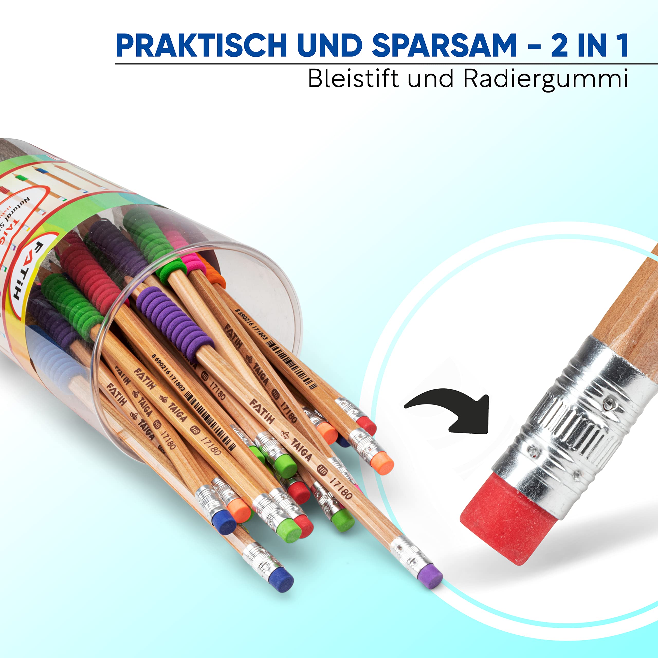 Geyoga Bleistifte Mit Radiergummi – 500 Stück, HB, Vorgespitzt, Für Schule, Büro & Künstler