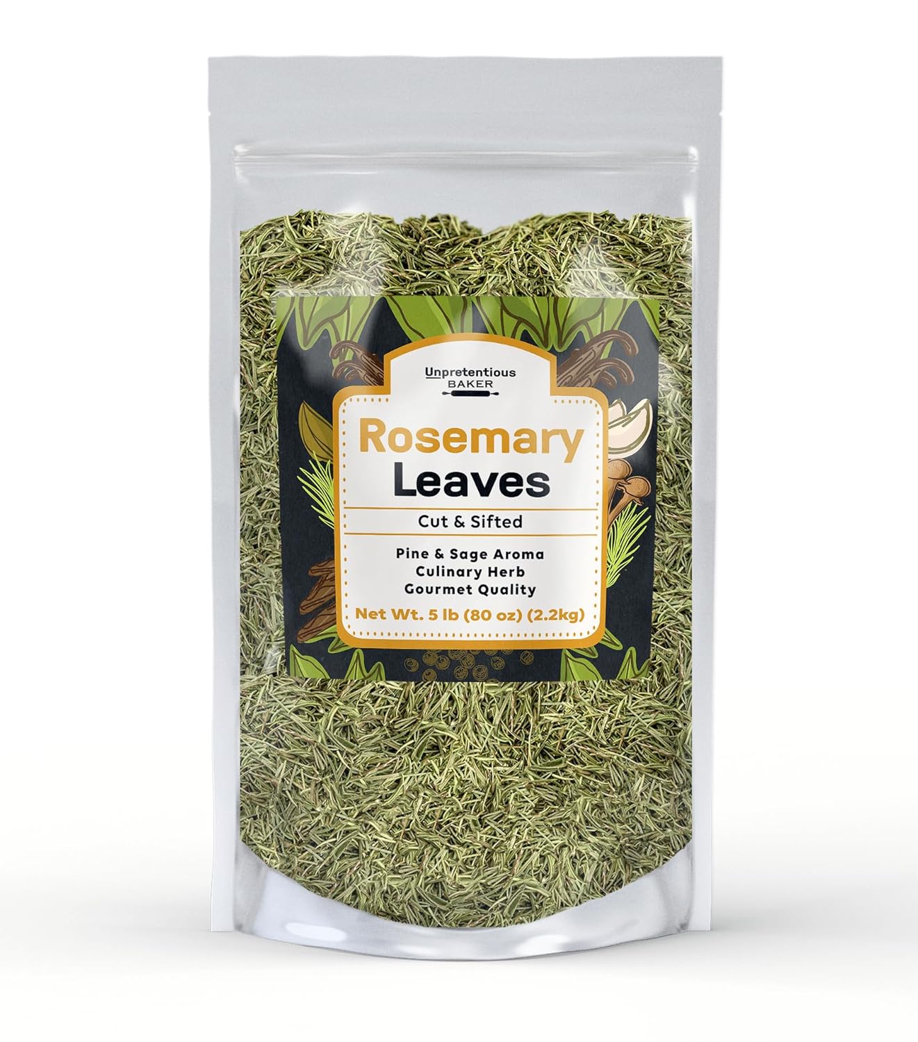 Unpretentious Rosemary Leaves (5 lb), Cut & Sifted, Cooking Herb, Non-GMO