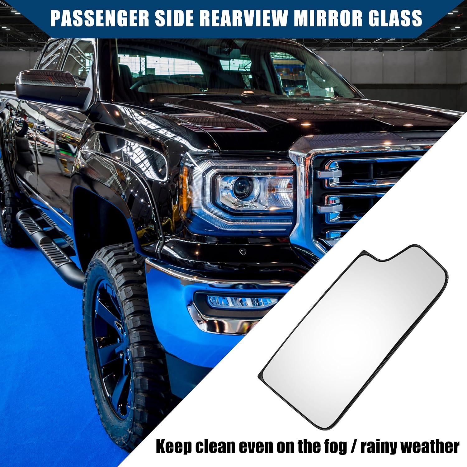 23444113 / Right Side/Rear View Mirror for Chevy Silverado 1500 2016-2018 for GMC Sierra 2500 HD 2015-2019 / Heated Rear View Mirror/Durable/Plastic / 1 pcs/Black