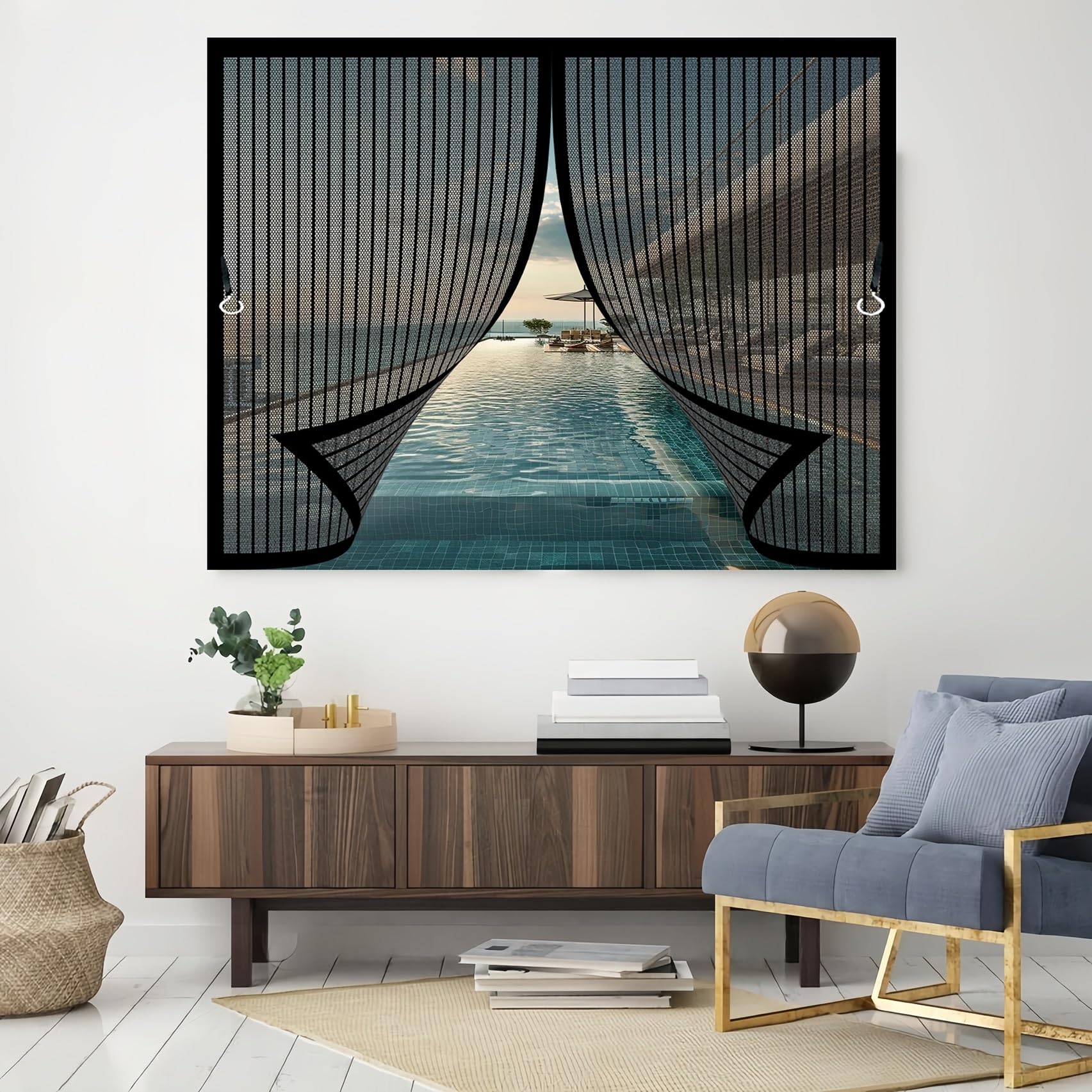 Huanqin Black Magnetic Fly Screen 77 X 84 Cm, Automatically Closes Door Curtain, Keep Bugs Out Lets Fresh Air In, Magnetic Fly Screen Window For All Kinds Of Windows And Doors,