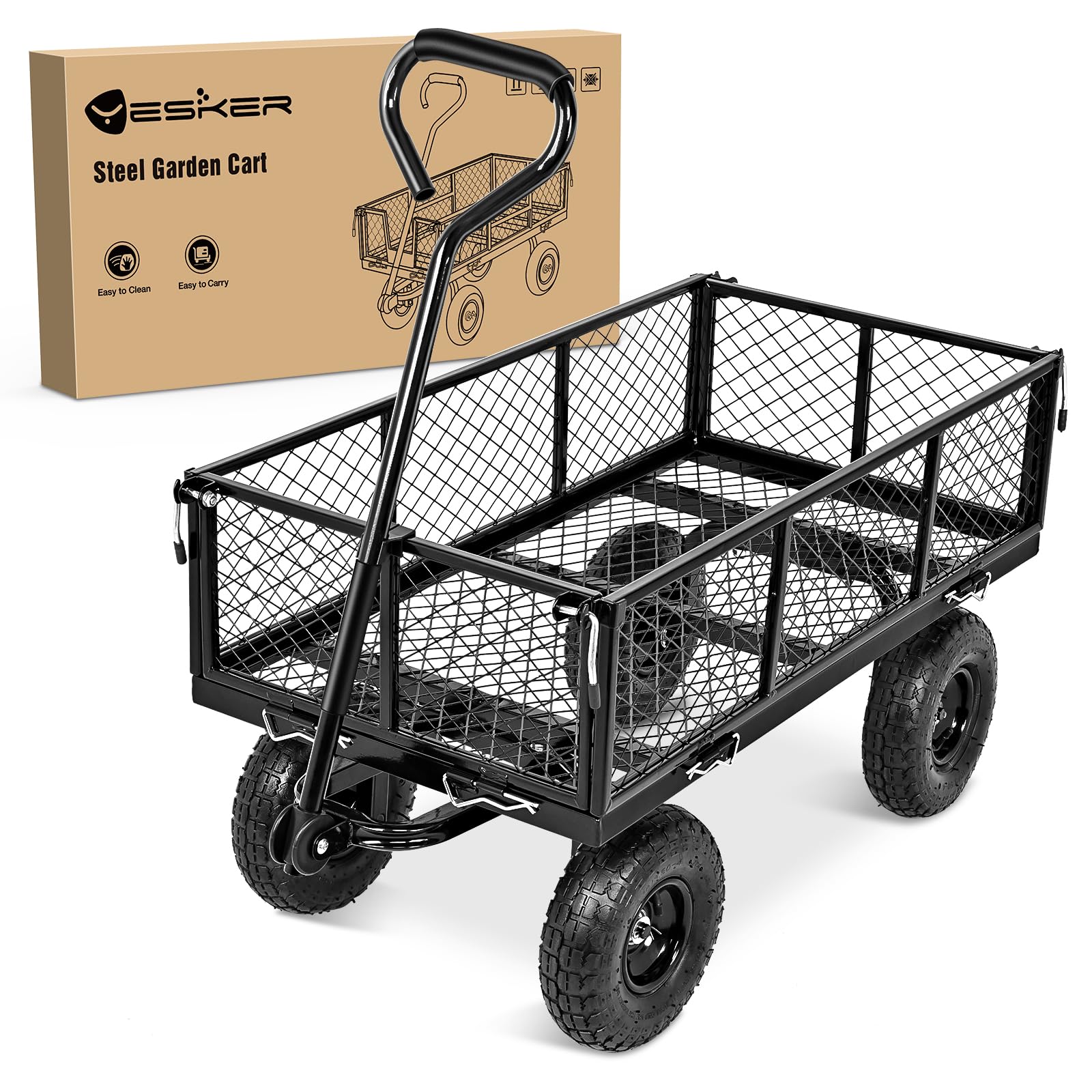 Yesker Steel Garden Carts 800lbs Dump Wagon