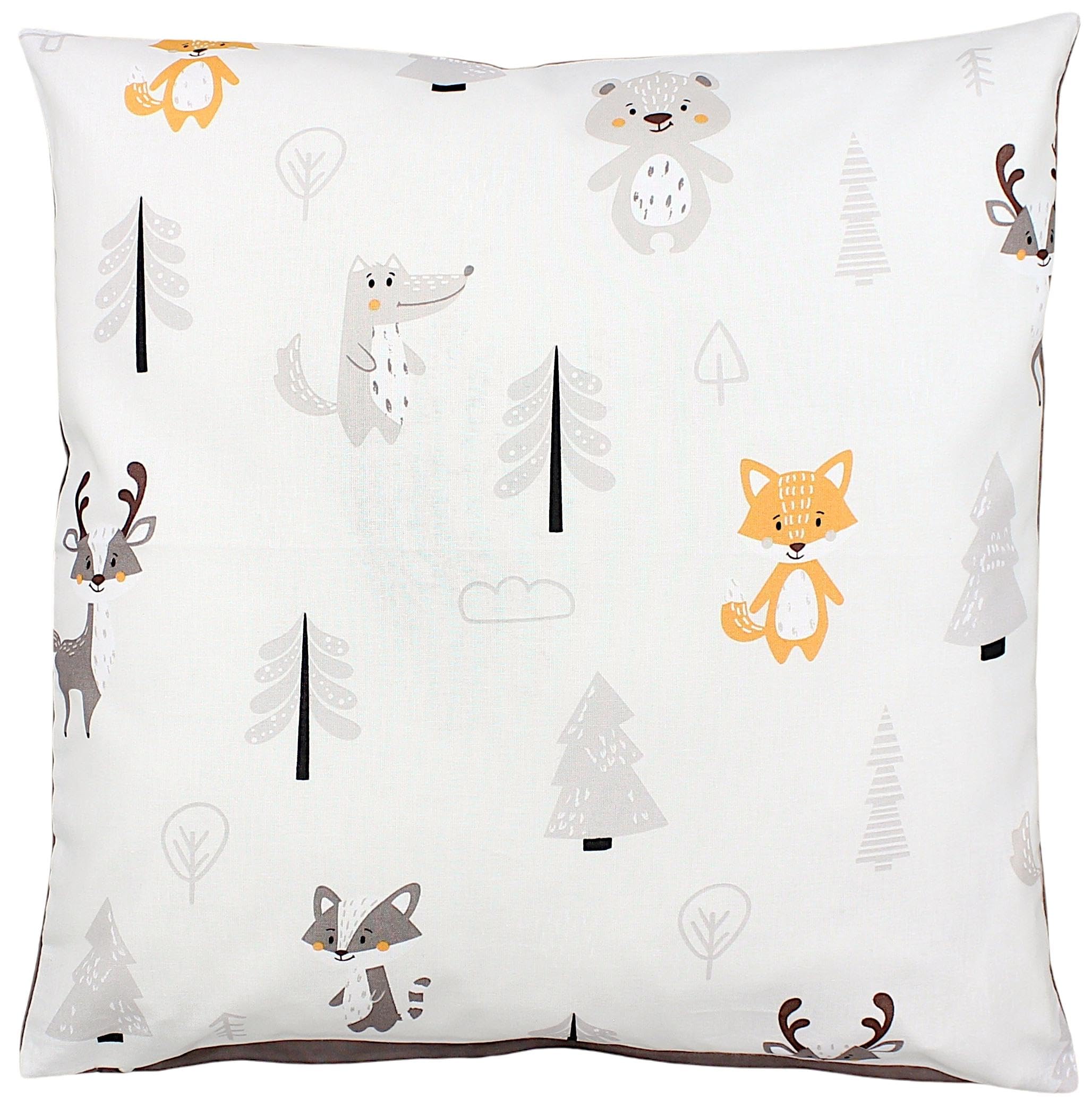 TupTam Funda para Cojin con Diseño Decorativo para Niños, Oso Dino Verde Gris, 40 x 80 cm