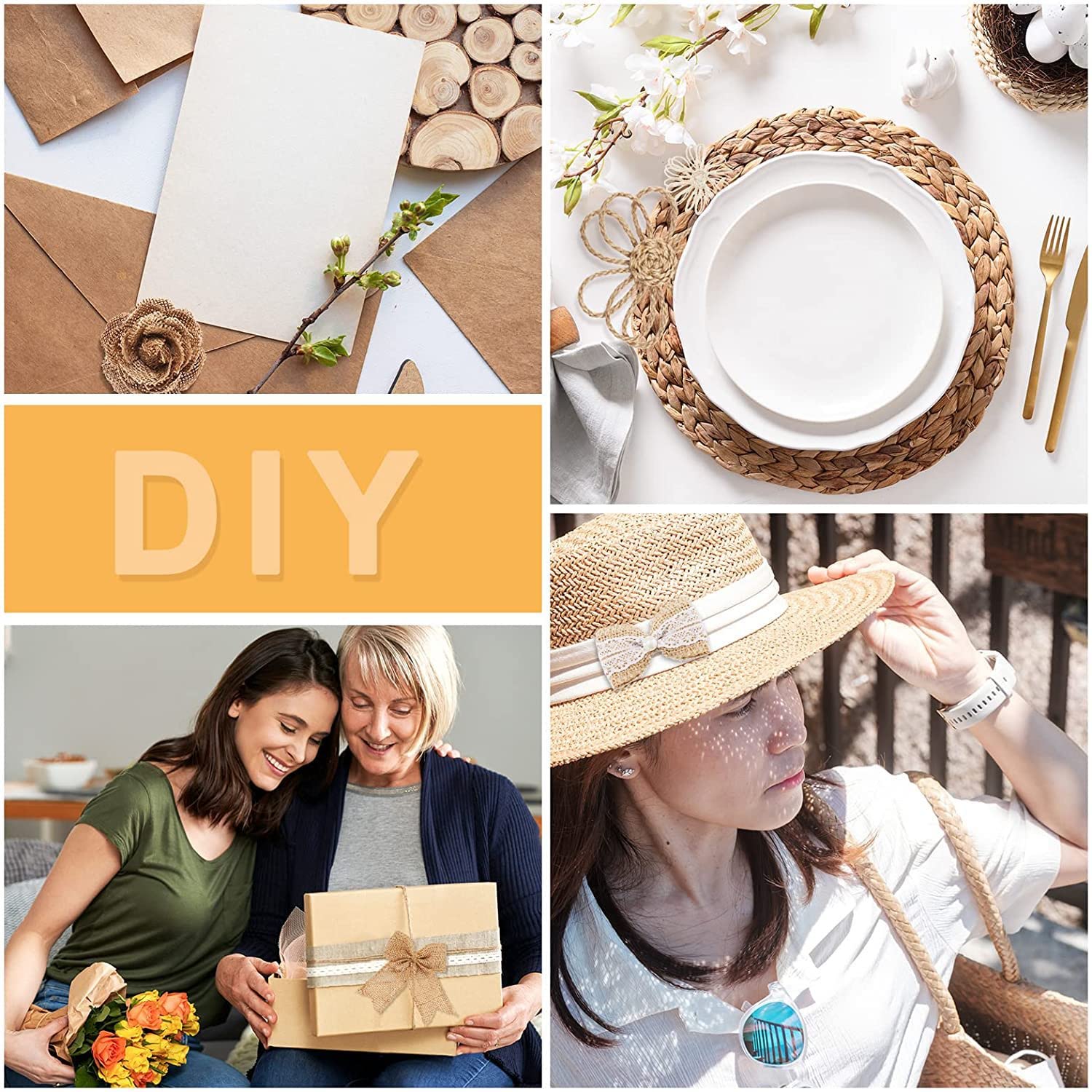 Nastro Juta Con Pizzo - 7 Rotoli Vintage Per Matrimoni E Decorazioni Fai Da Te (14m Totali) - Foto 7