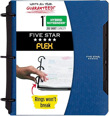 Five Star Flex Refillable Notebook + Study App, College Ruled Paper, 1 ...