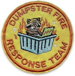 Dumpster Fire Response Team Patch 3 Inches Funny Raccoon, Firefighter, Team Leader, Work, Embroidered Hook and Loop Patches for Bags Vest Dog Harness, Tactical Military, DIY Accessories Mom Gifts