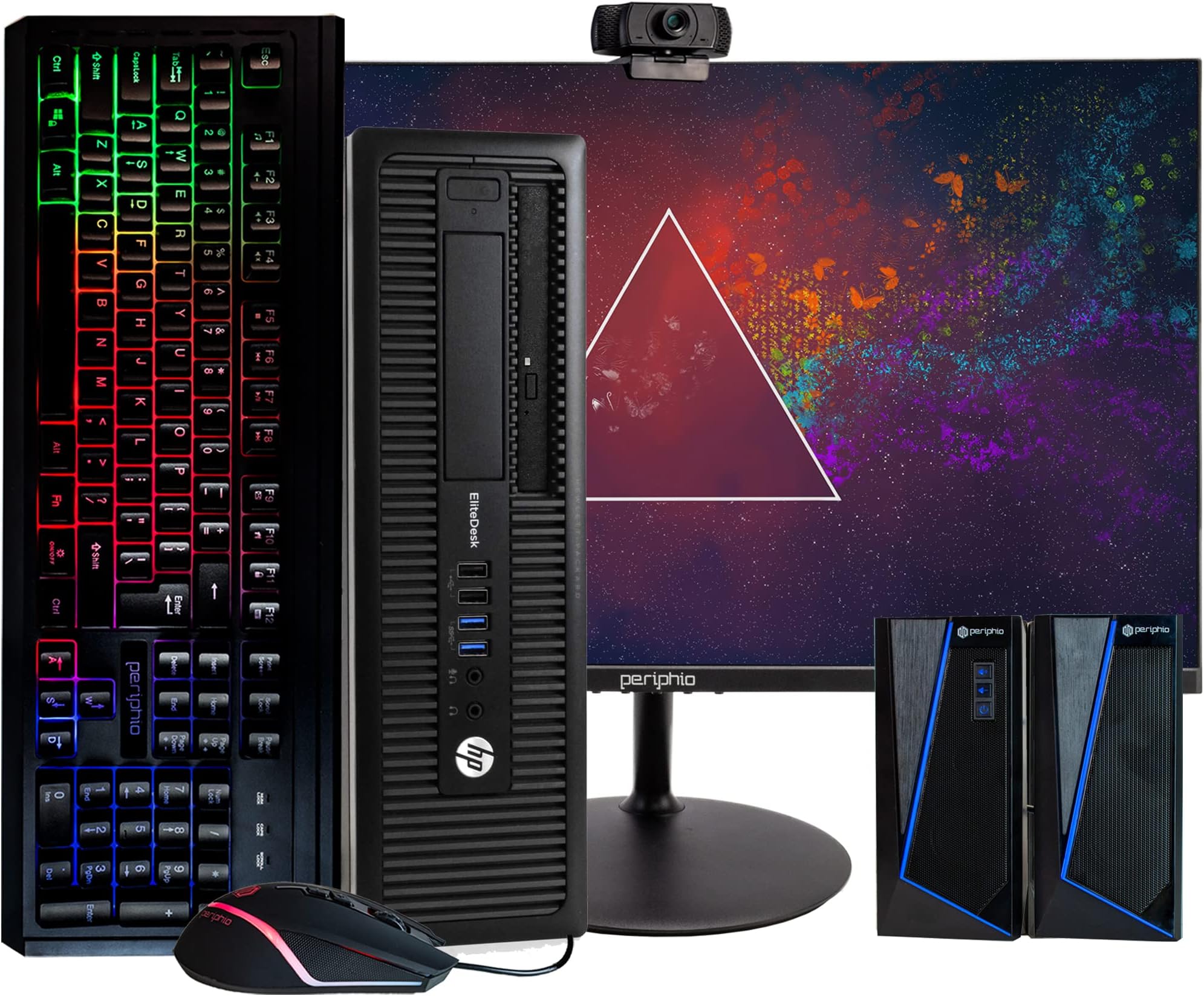 HP EliteDesk 800G1 Business Desktop Computer, Intel Quad Core i5, 16GB DDR3 RAM, 1 TB HDD, DVD-ROM, Windows 10 Pro, Webcam, New 24 Monitor (Renewed)
