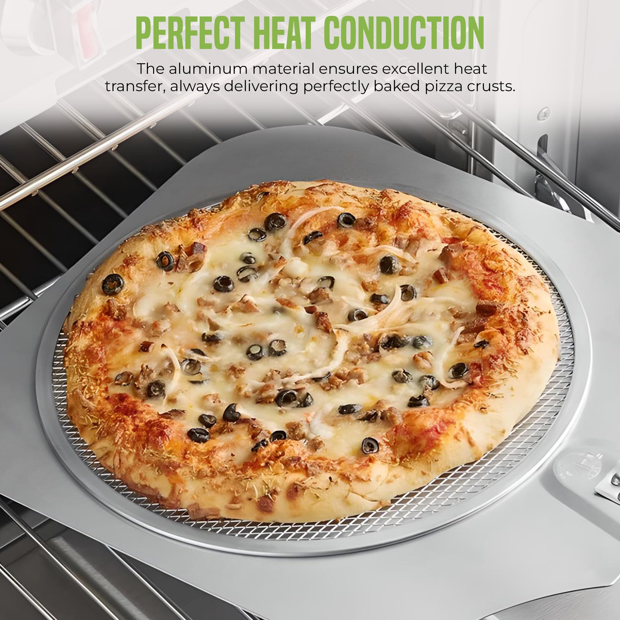 OCS Parts 12-Pack 14-Inch Aluminum Pizza Screen | Commercial Grade Pizza Tray Screen for Home Cooking, Pizzerias and Restaurants