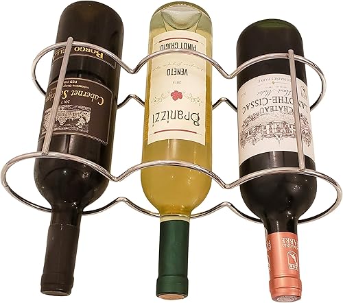 Miniatura 3 de Soporte de botella apilable para vino (plata)