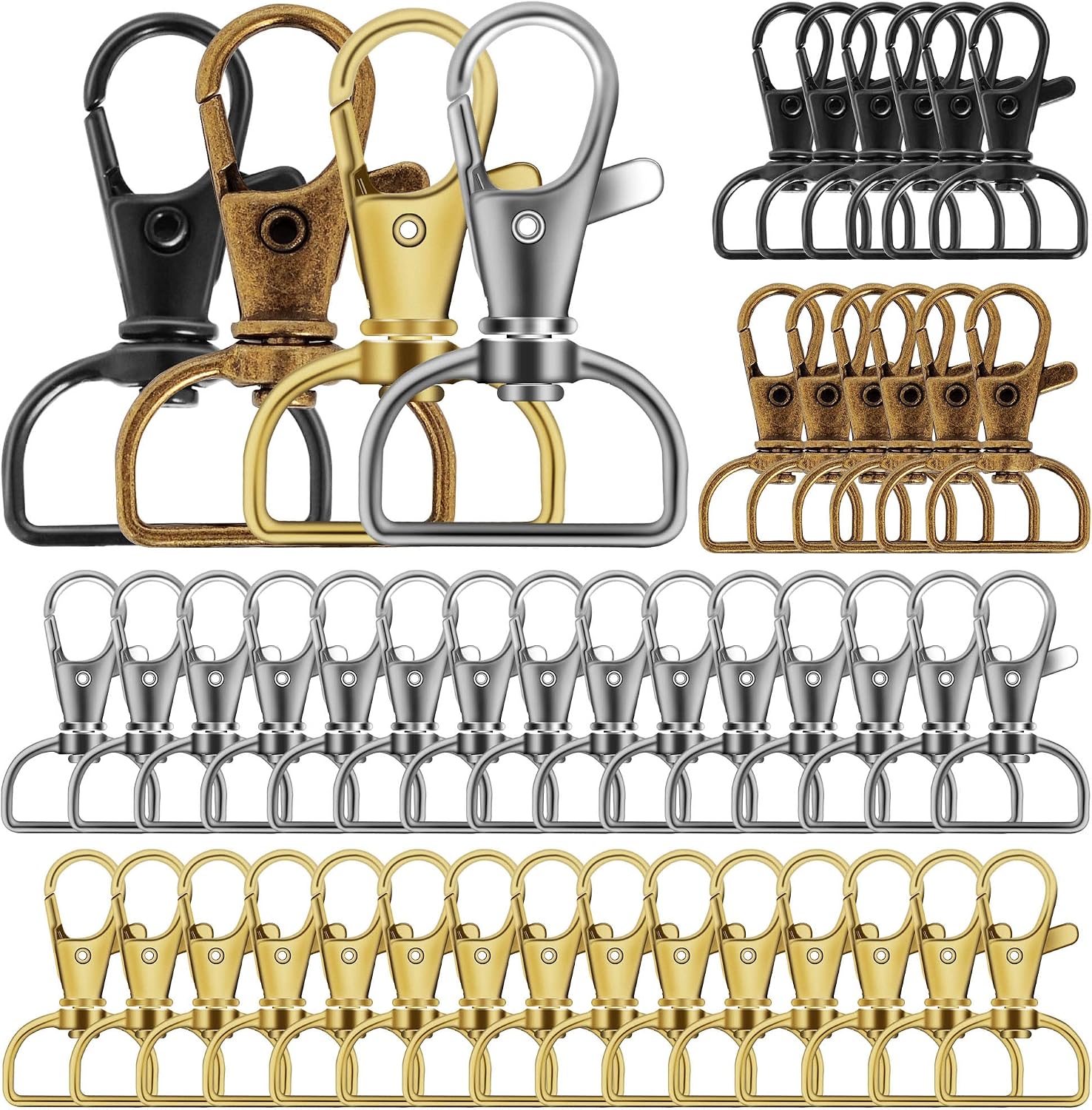 40PCS Swivel Snap Hooks, Premium Lanyard Snap Hook for Lanyard and Sewing Projects (1 inch Silver)'