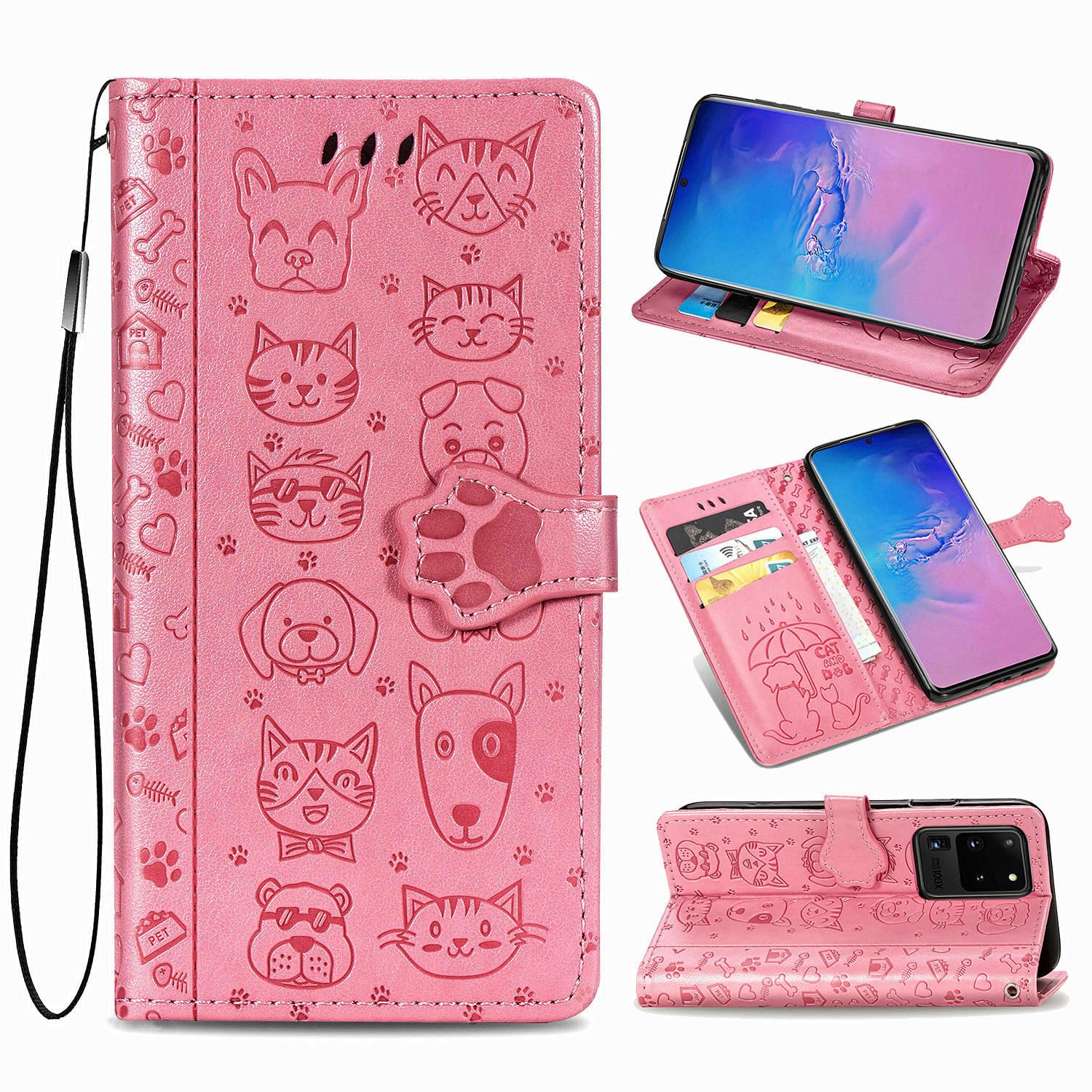 Housse Samsung S25 Plus en cuir rose avec finitions soignées à motif chic - 7