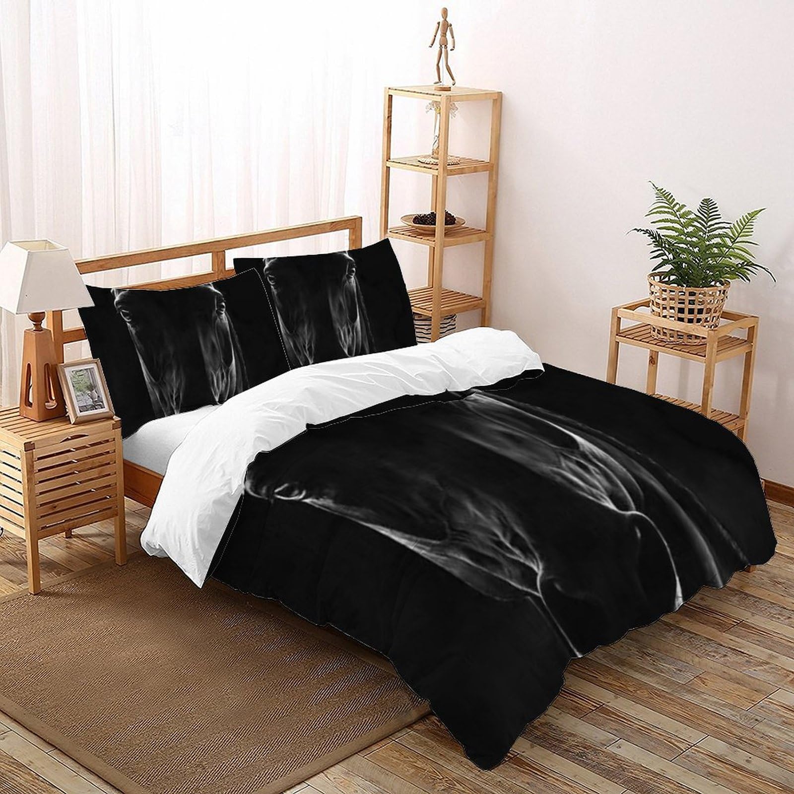 Housse de couette 260x220 avec fermeture éclair microfibre 3D