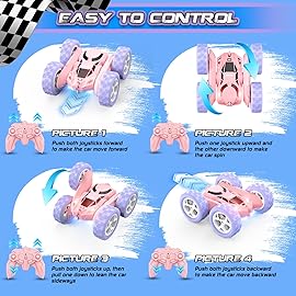 cosone RC Stunt Car Remote Control Cars with Lights Double-Sided Driving Indoor Outdoor Toys Gifts Presents for 6 7 8 9 10 11 12 Year Old Kids Boys Girls
