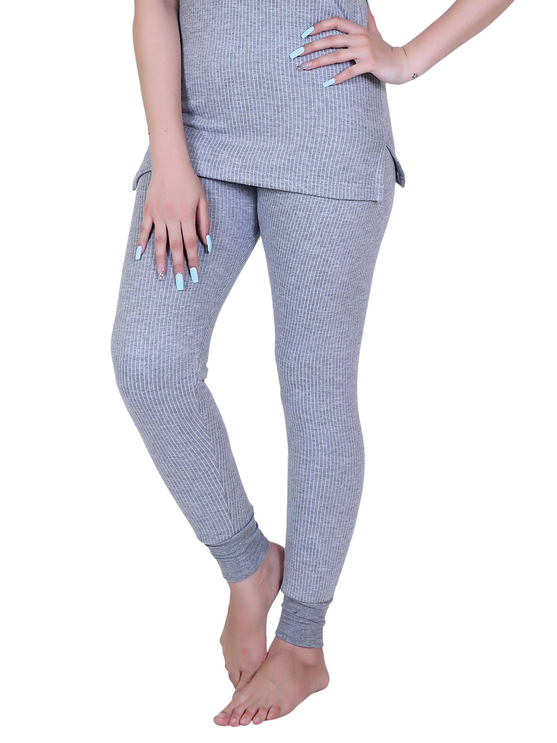 Women's Thermal Body Warmer Bottom Pant | Ultra Soft Winter Inner Wear (Pack of 1) (Light Grey, 80/XS)