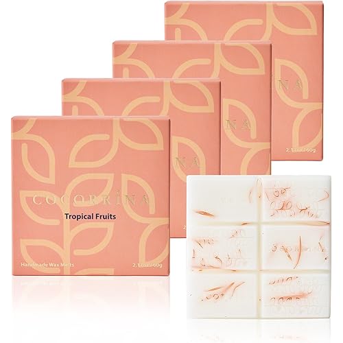 COCORRÍNA Wax Melts - Tropical Fruits 4 Pack/ 2.11oz Scented Wax Cubes for Wax Warmer Home Warmer Tart