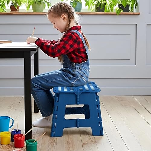 Miniatura 2 de Utopia Home Folding Step Stool - (Pack of 2) Foot Stool with 9 Inch Height - Holds Up to 300 lbs - Lightweight Plastic Foldable Step Stool for