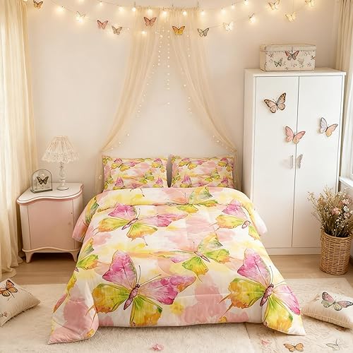 Miniatura 13 de Castle Fairy Daisy Florals Comforter Set Twin Size,Hippie Flowers Bedding Set,Kids Boys Adults Bedroom Decor,70s Retro Floral Super Soft Duvet