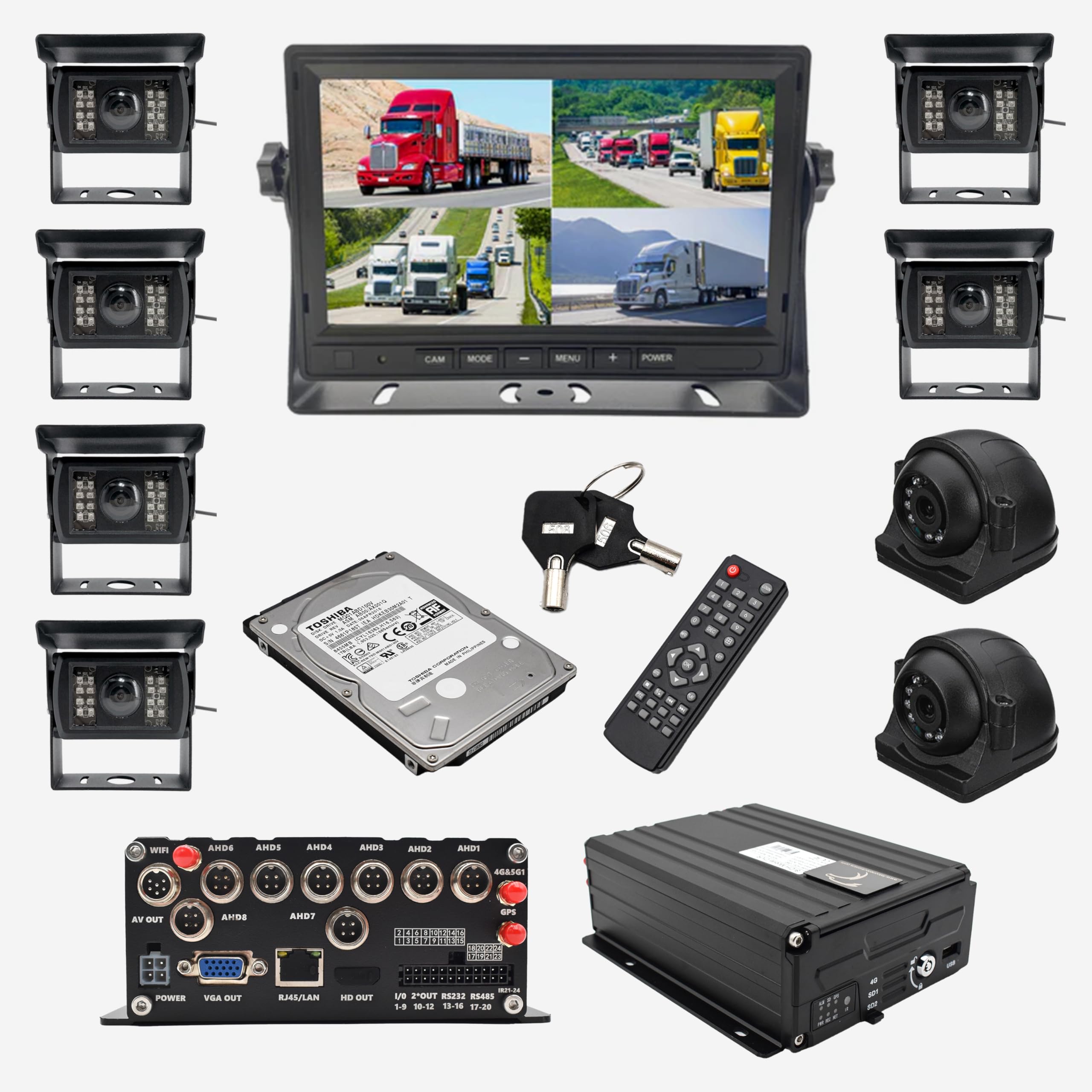 Falcon Eye Electronics Live Streaming 3 8 Multi Camera System 6 HD 2 Side Cams 1TB Memory Black