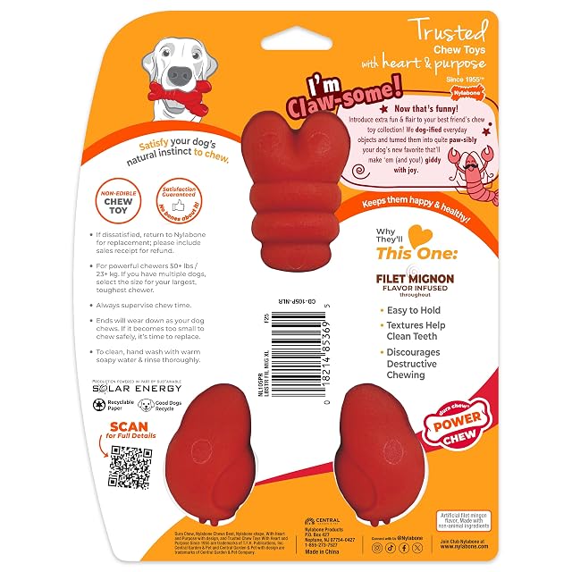 Foto 8 de 8 de Nylabone Juguete de Langosta para Perros, Juguete masticable para Perros para masticadores agresivos