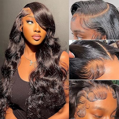 Miniatura 7 de Pelucas de cabello humano con encaje frontal marrón rojizo de 13 x 4 pulgadas, pelucas de cabello humano ondulado con encaje frontal de 180 % de