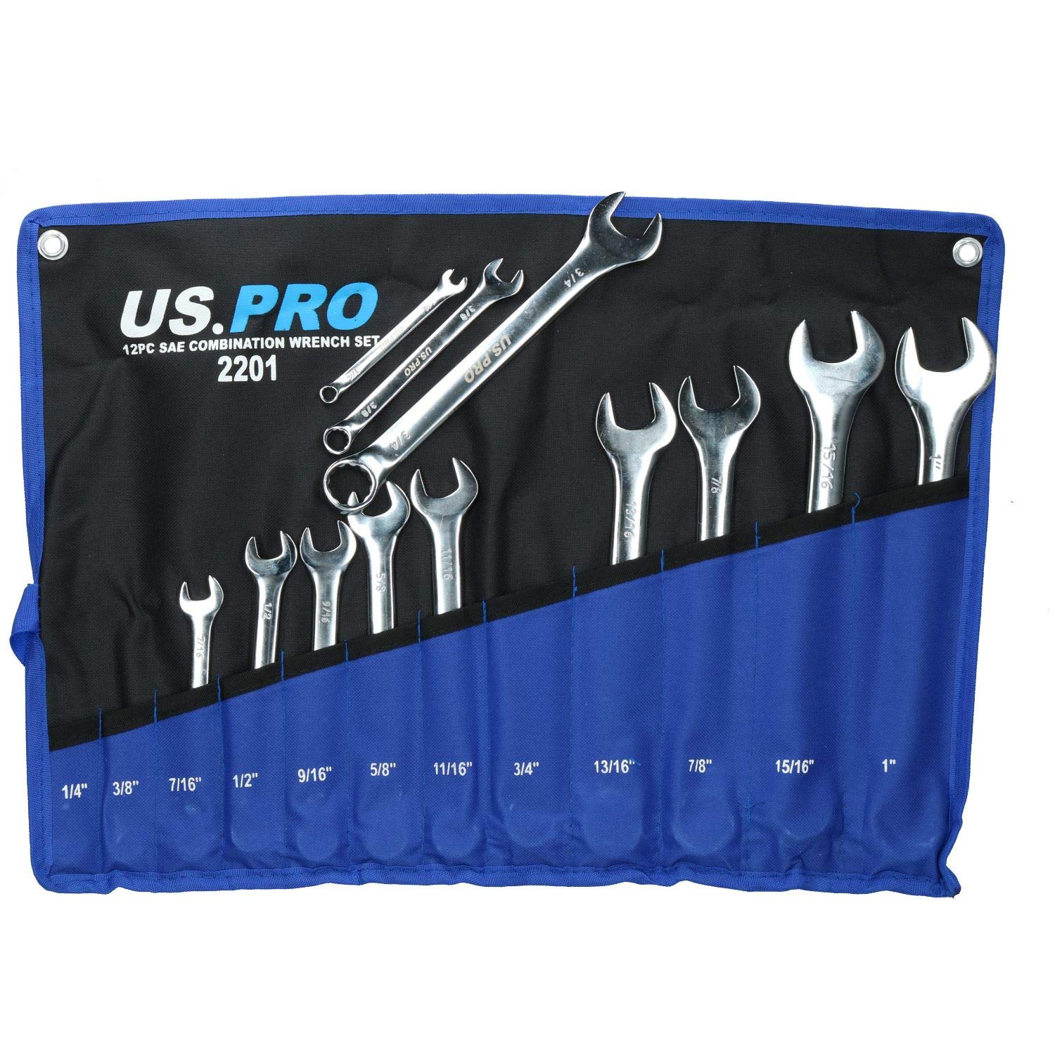AB Tools AF Imperial combinacion SAE Llave Set 1/4" - 1" 12PC configurada