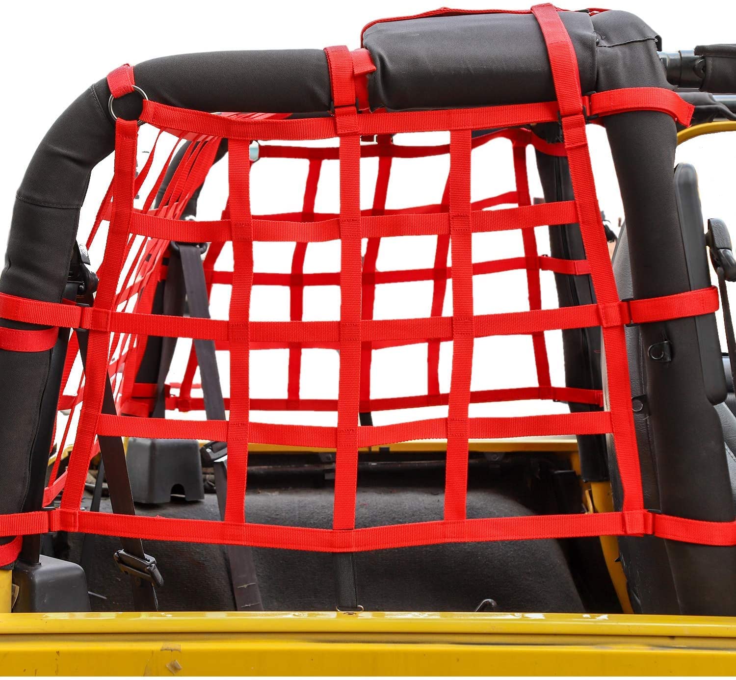 Red de Carga de Malla para Techo, Red de protección y sujeción de Carga para Maletero para Jeep Wrangler TJ 1997-2006, roja